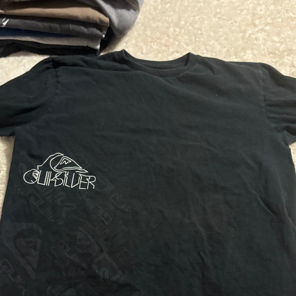 Quiksilver Black Tee with White Logo mens large - Picture 1 of 4